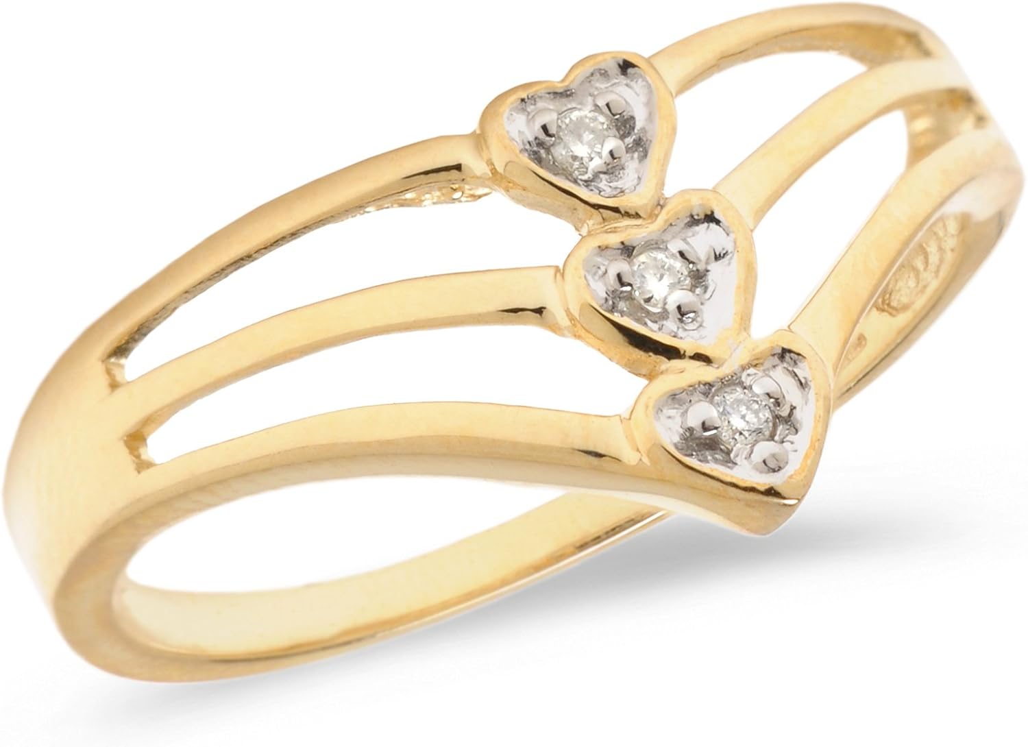10K Yellow Gold Diamond Heart Ring