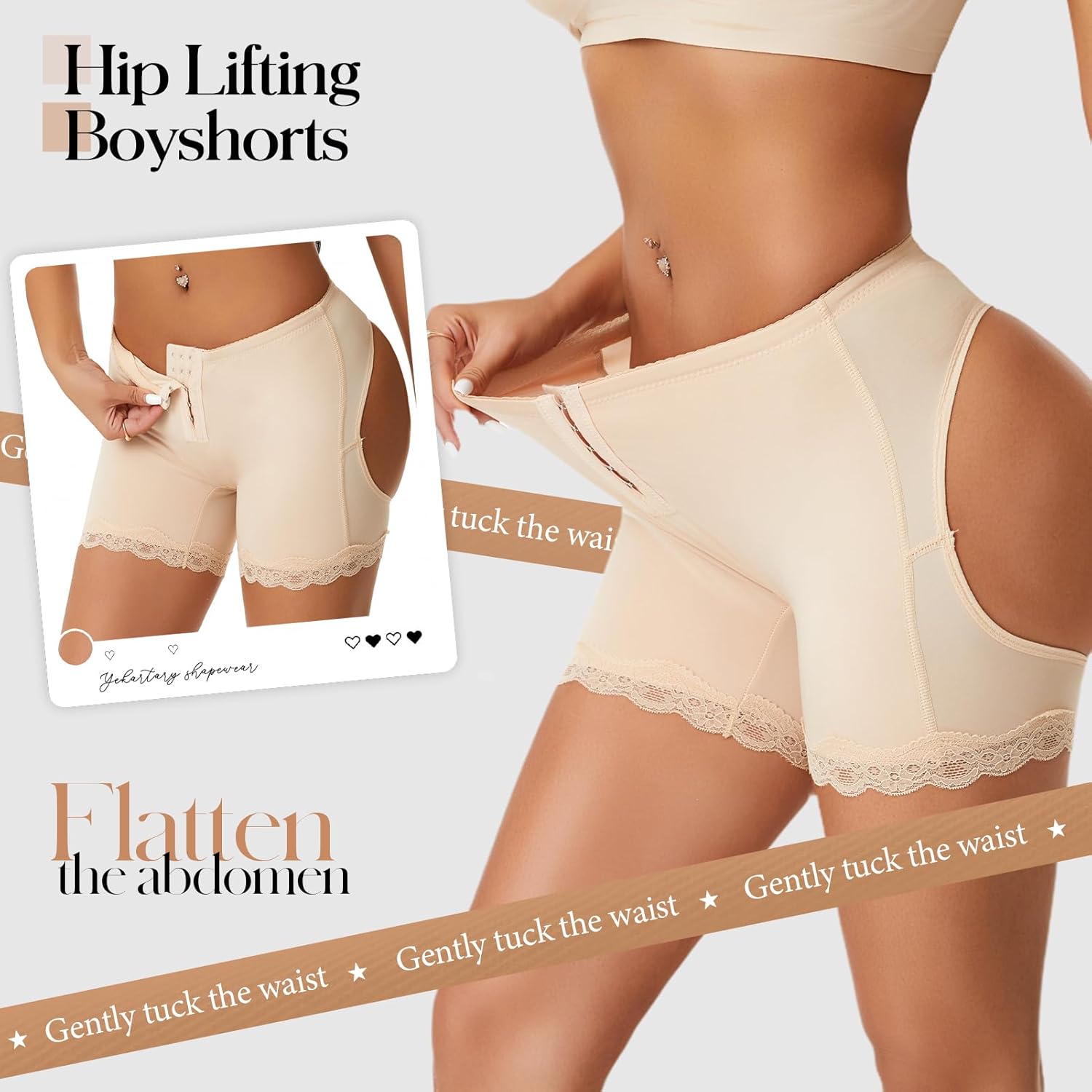 Butt Lifting Panties Tummy Control Underwear Women Booty Lifter Shapewear Adjustable Body Shaper Hip Lift Boyshorts - Image 5