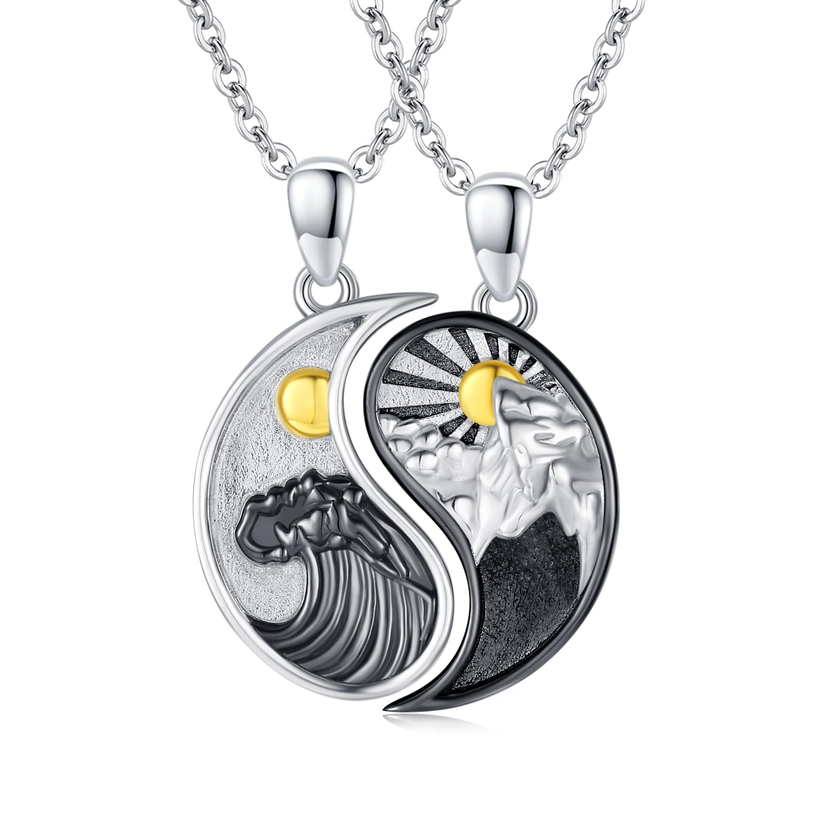 Collar Con Colgante De Yin Yang En Plata 990