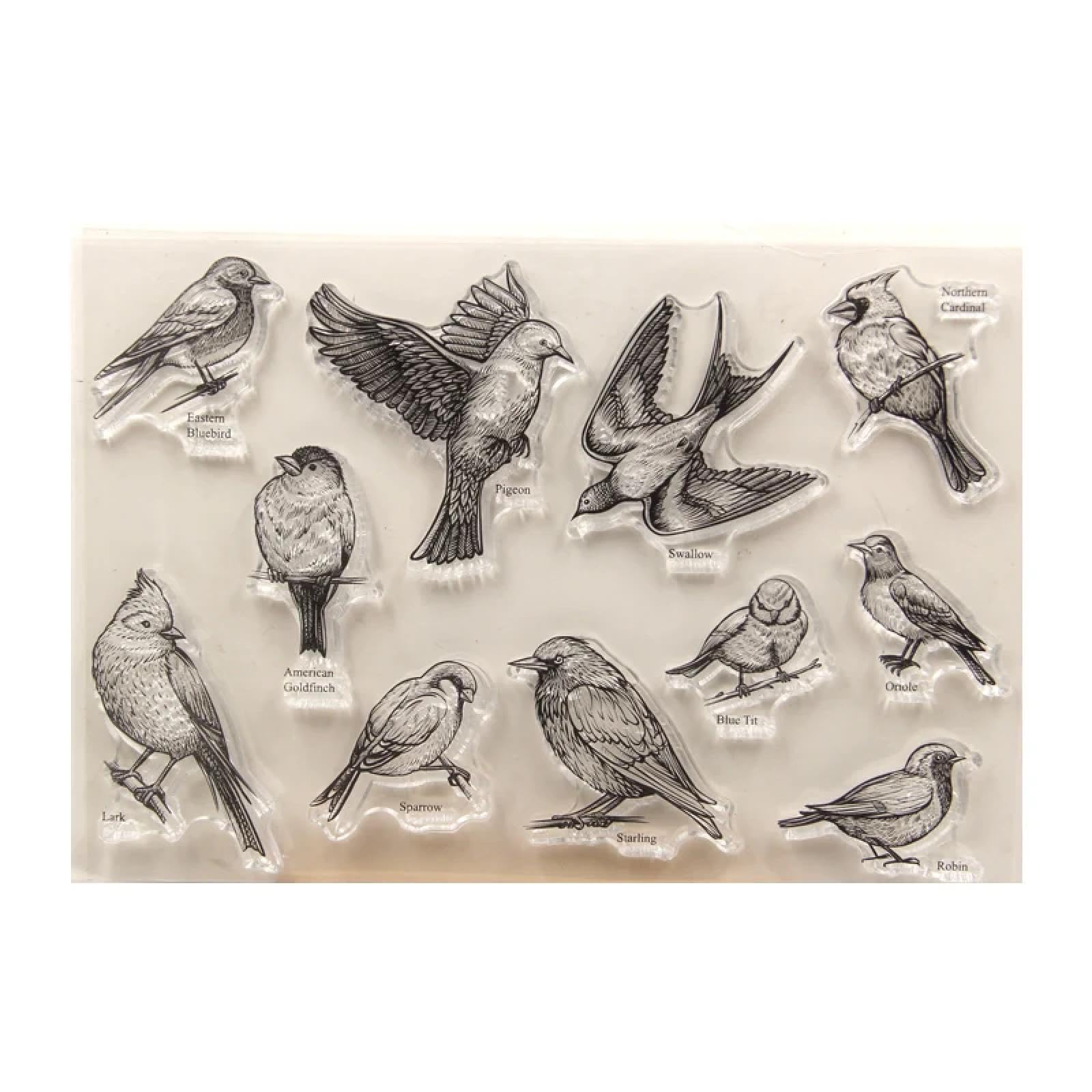 Mangousong Scrapbooking Stamps,11X16cm Birds Clear Stamps Scrapbook Paper Craft Clear Stamp Scrapbooking