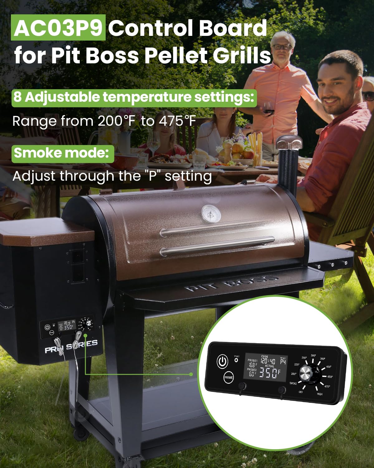 Rectangular PID Control Board(NO WiFi) Replacement For Pit Boss