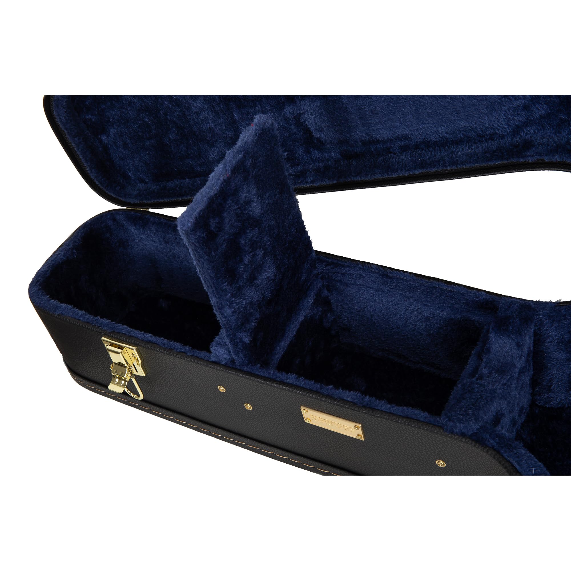 Crossrock 43,2 cm (17 Zoll) Jazz-Gitarrenkoffer für Archtop Hohlkörper-Gitarren, schwarzes Finish, abschließbarer Riegel, Aufbewahrung, passend für Gibson Gibson L5/ES-300/ES 350T, Epiphone Broadway