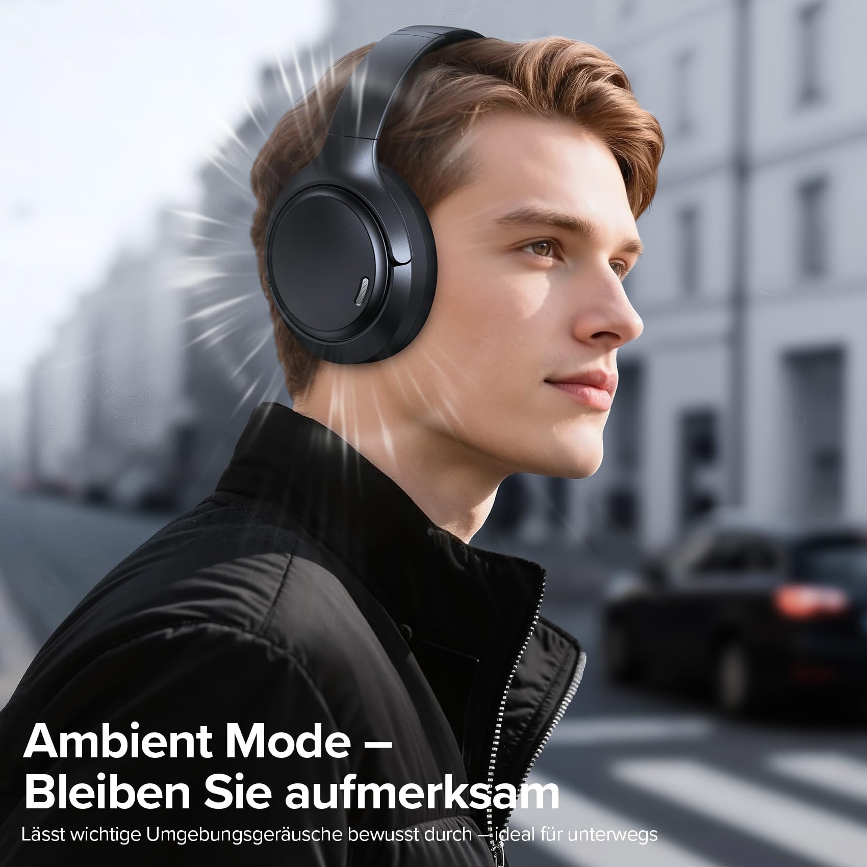 Bluetooth Over Ear Kopfhörer mit Hybrid ANC & 6 ENC Mikrofonen,120 Std Akku, Faltbares Design, Komfort Ohrpolster Kopfhörer Kabellose für Gaming, Musik, Homeoffice & Reisen