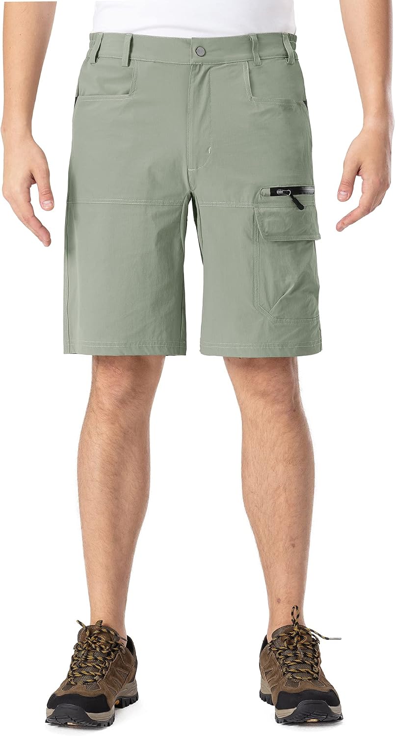 YSENTO Men's Golf Cargo Shorts Relaxed Fit Quick Dry Strech Hiking Work Shorts 5 Pockets