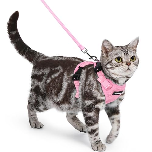 rabbitgoo Cat Harness and Leash, Easy-on (Pink)