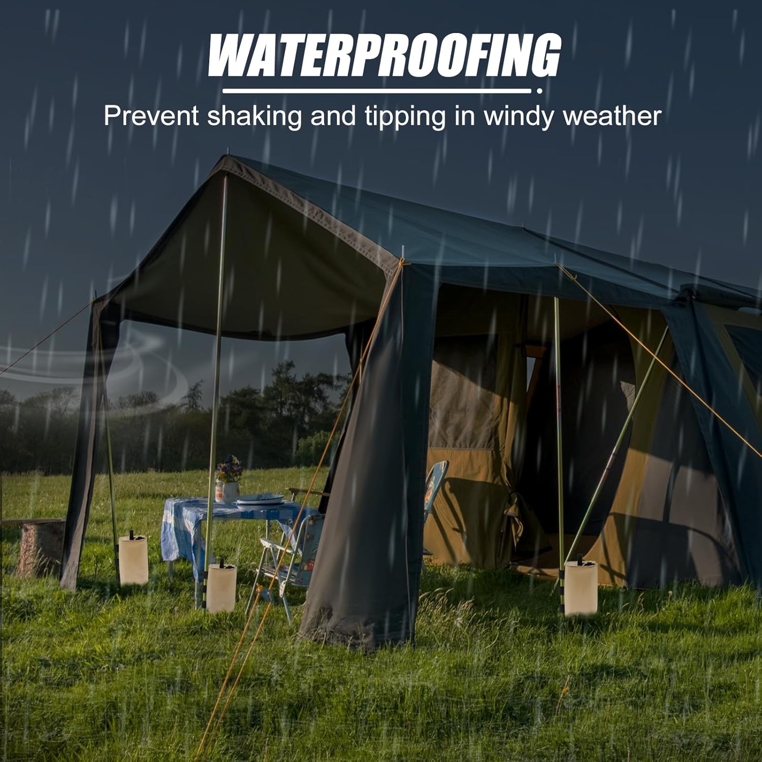 4Pcs Canopy Water Weight Bag, 88lbs Tent Water Weights, Outdoor Pop Up Canopy Weights, Portable Awning Leg Weight with Fastening Straps for Canopies Tent Gazebo, Quick Installation(Khaki,10kg)