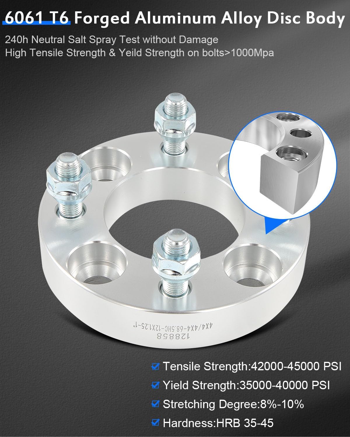 ECCPP 4x4 to 4x4 Wheel Spacers 1 inch 4 lug Golf Cart Wheel Spacers for Yamaha Fit for Yamaha G1 G2 G3 G5 G8 G9 G11 G14 G16 G19 G20 G21 G22 G29 Diver with Studs 12x1.25 Centric Bore 68.5mm-4PCS