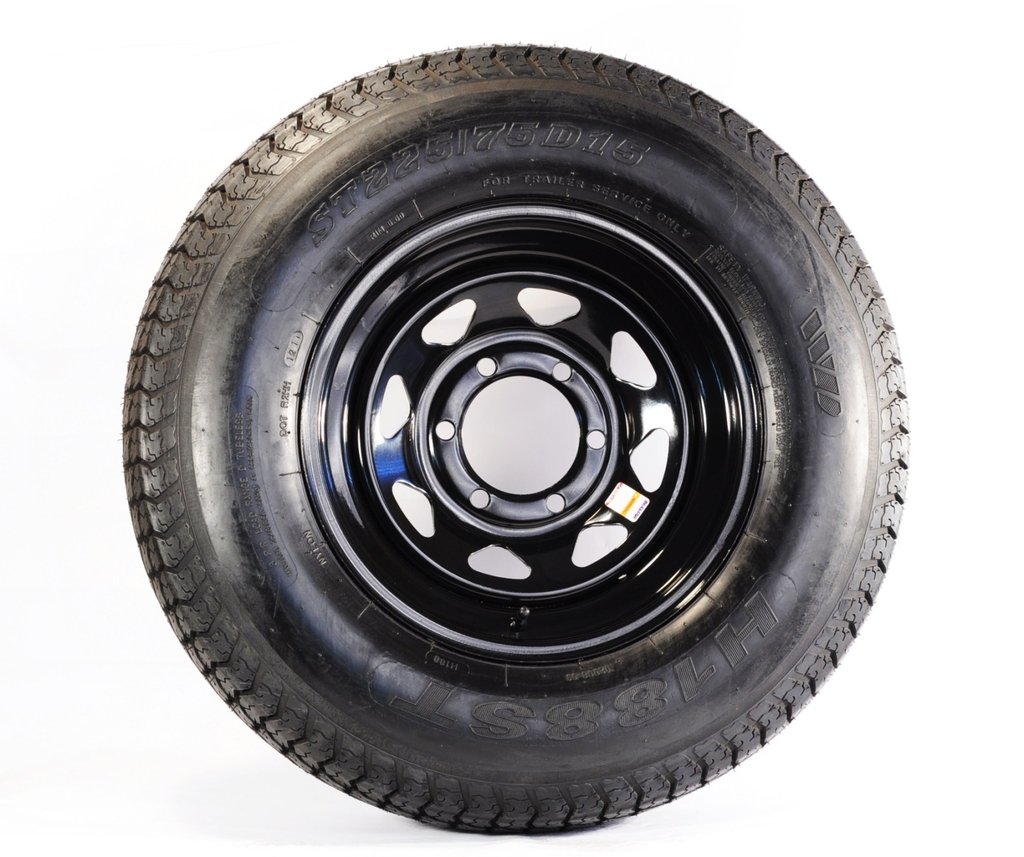 HiRun Bias Trailer Tire Assembly, ST175/80D13 6PR ON 5LUG, 51 OFF