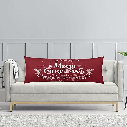 Miniatura 4 de Funda de almohada corporal con estampado de copos de nieve blancos, fundas de almohada largas con cremallera, fundas de almohada decorativas