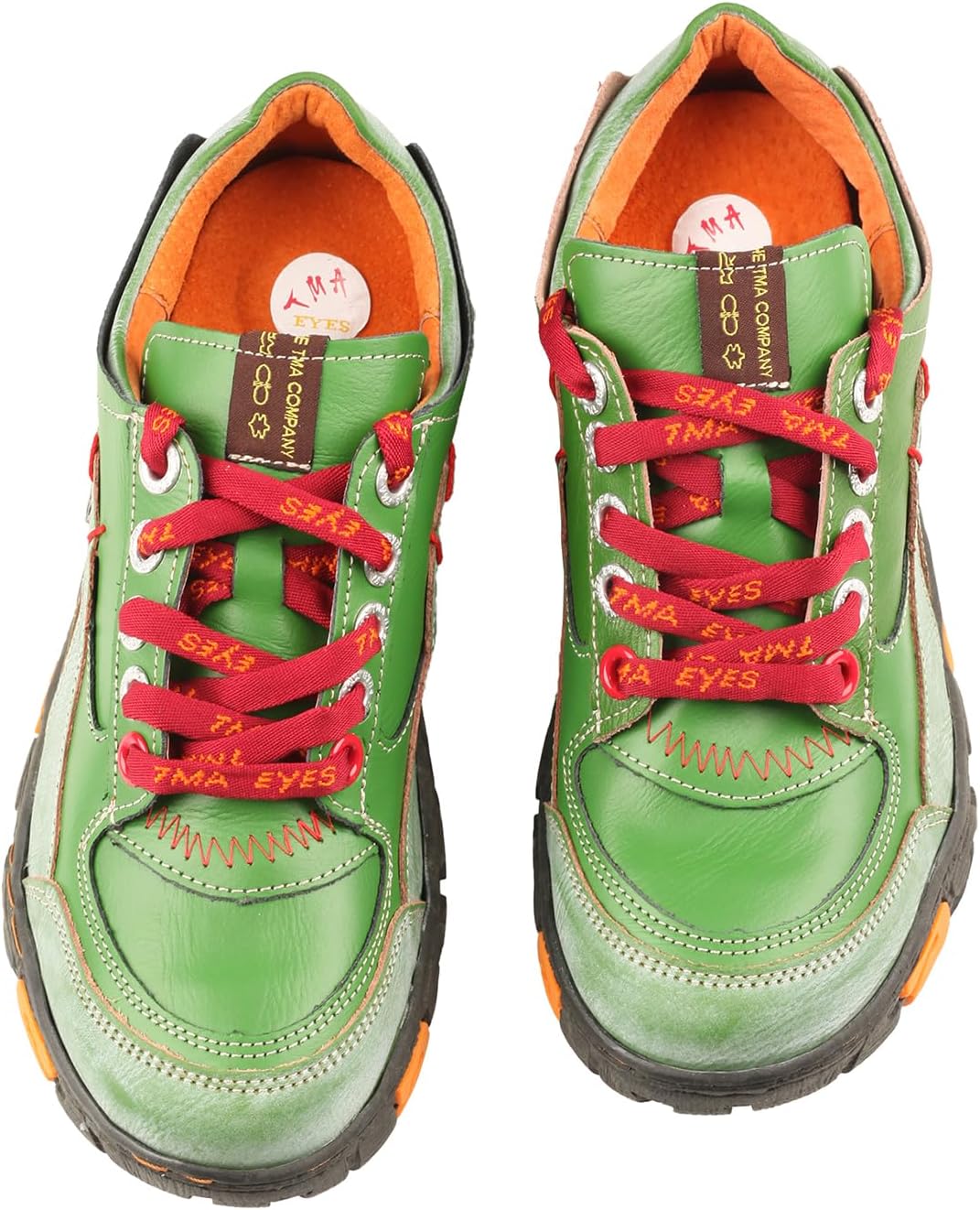 TMA EYES Women's Flat Shoes Lace-Up Casual Fashion Comfortable Leather Shoes - Image 3