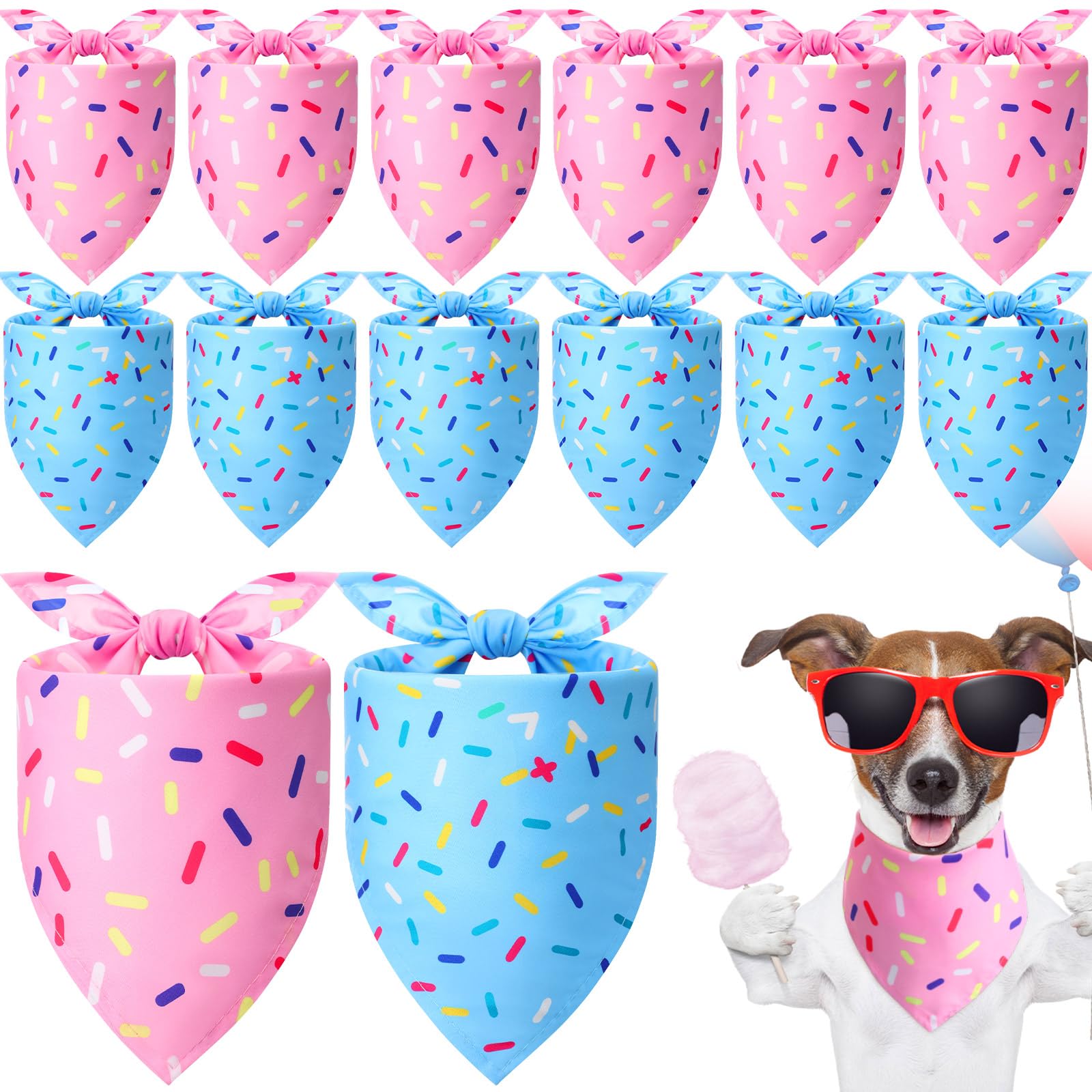 Weewooday 12 Pieces Dog Birthday Bandanas Set Dog Birthday Party Supplies Scarf for Large Dogs Boy Girl Pet Bibs for Puppy Small Medium Party Costume Supplies
