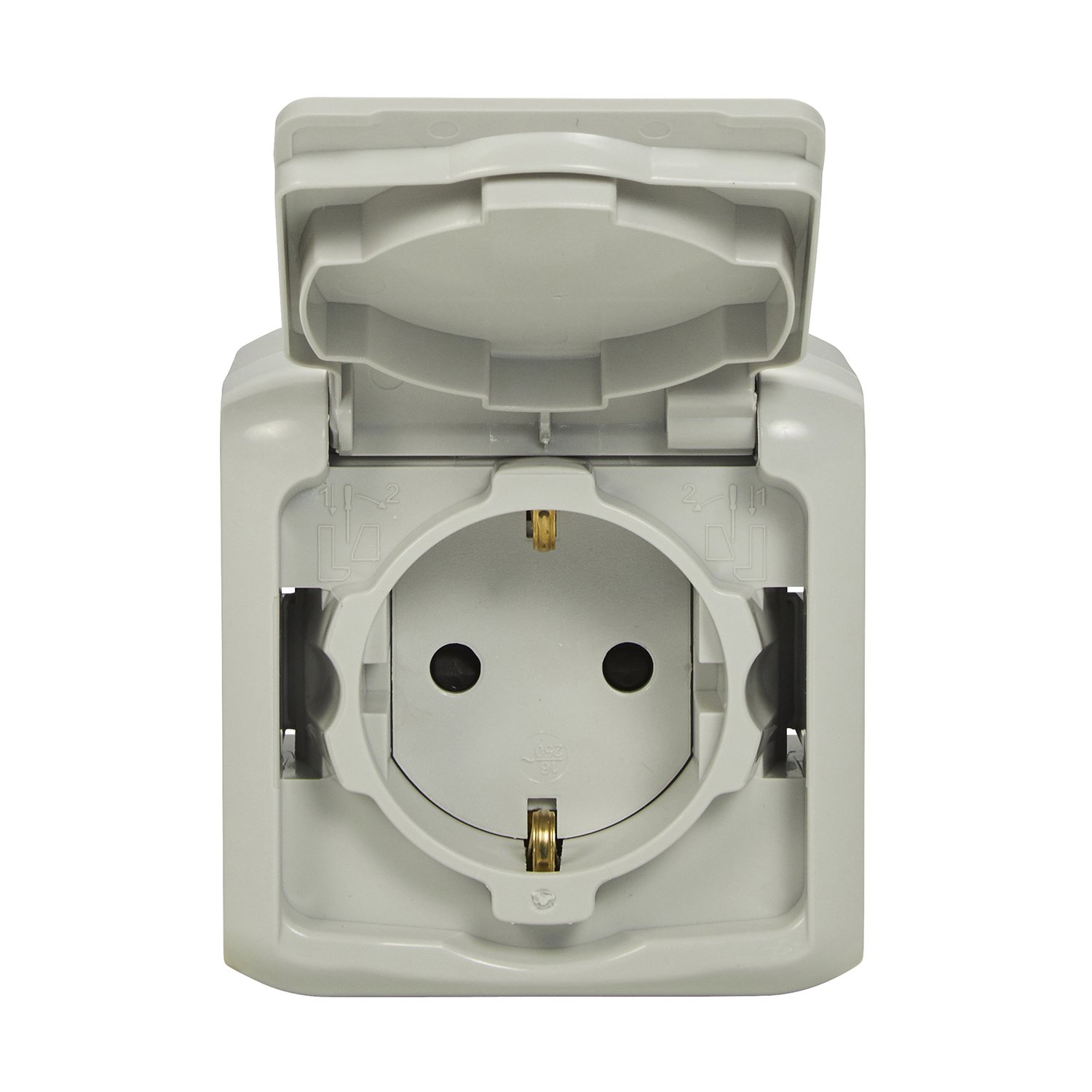 Legrand, Wet Room Surface-Mounted Socket IP44 (1-Way), 2-Pin with Earthing Contact, Child Protection and Lid - Image 3