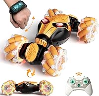 Vista 9 de Coche de control remoto, sensor de gestos RC Stunt Cars Juguetes para niños de 8, 9, 10, 11 y 12 años, 2.4GHz 4WD RC de doble cara 360° voltea