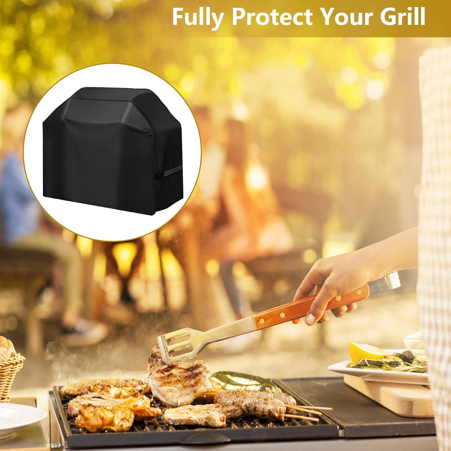Moseem Чехол для гриля 145 x 61 x 117 см чехлы для газовых грилей с 3 4 горелками водонепроницаемый ветрозащитный устойчивый к разрывам и УФ-излучению с сумкой для хранения