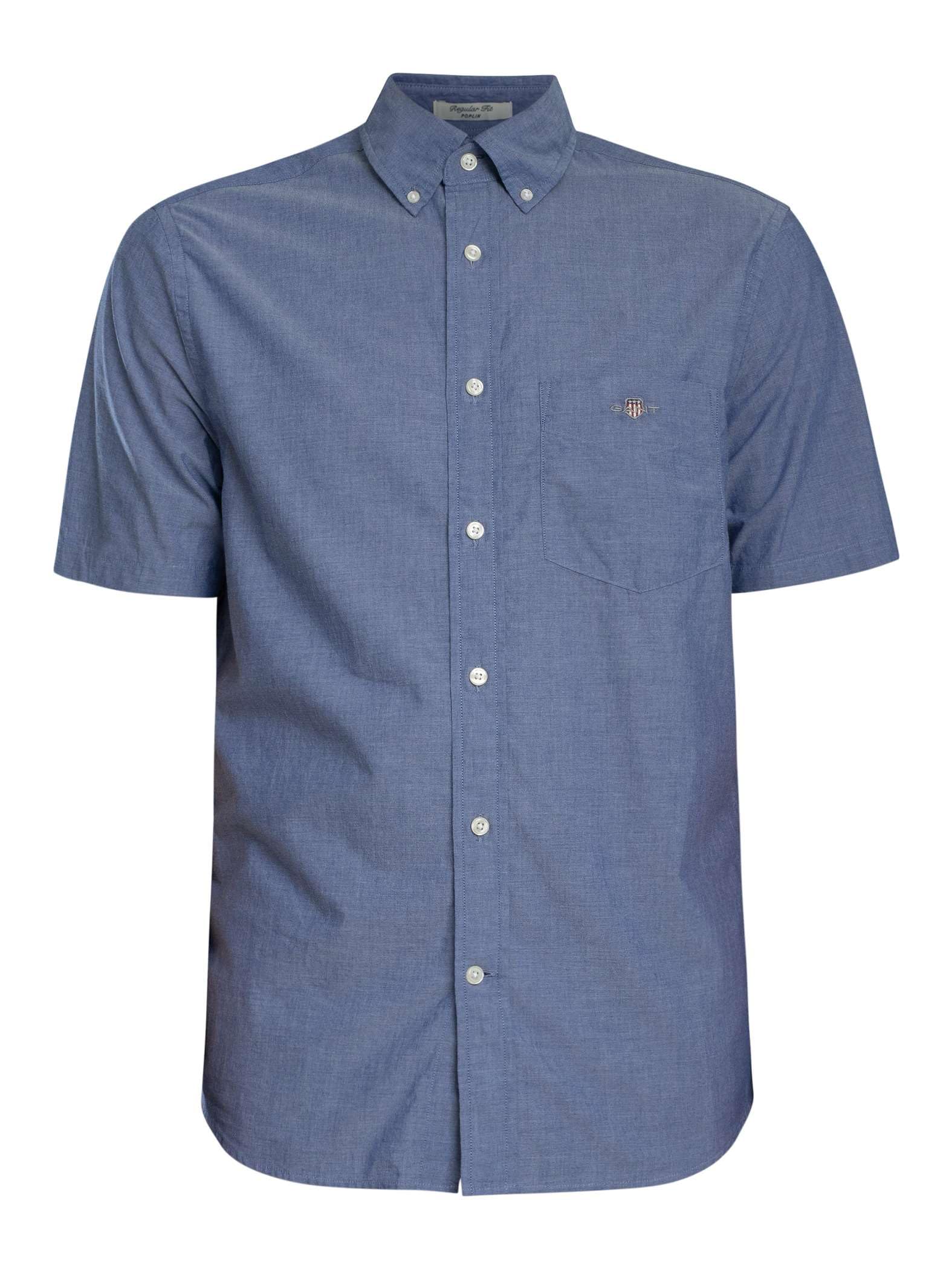 Gant Reg Classic Poplin SS koszula, College Blue, M Mężczyźni