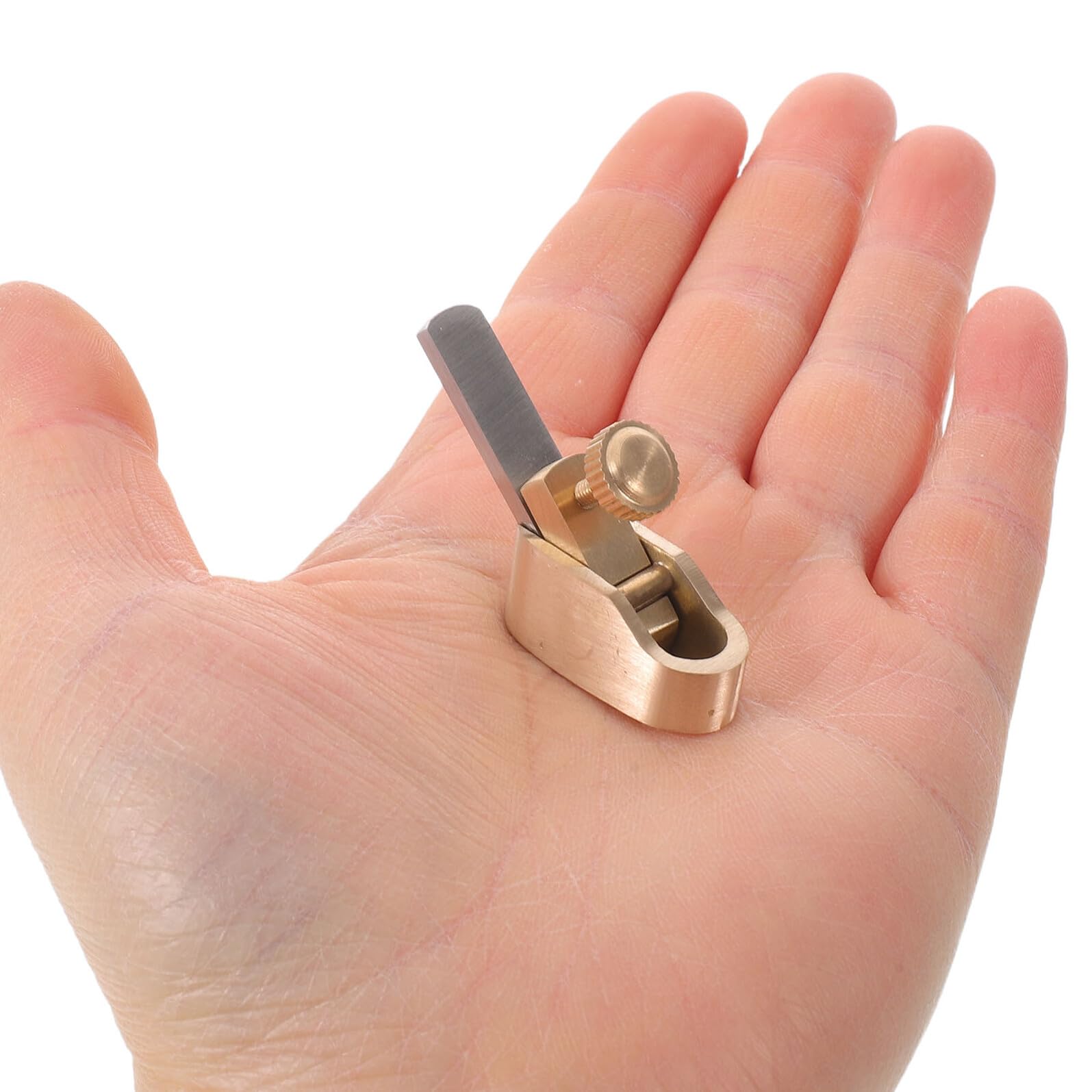 Abaodam Mini Pialla Manuale in Ottone per Lavorazione Legno 8mm, Utensile da Liutaio per Rifinitura Tastiera Violino, Pialla Smussatrice Portatile per Riparazione Strumenti Musicali