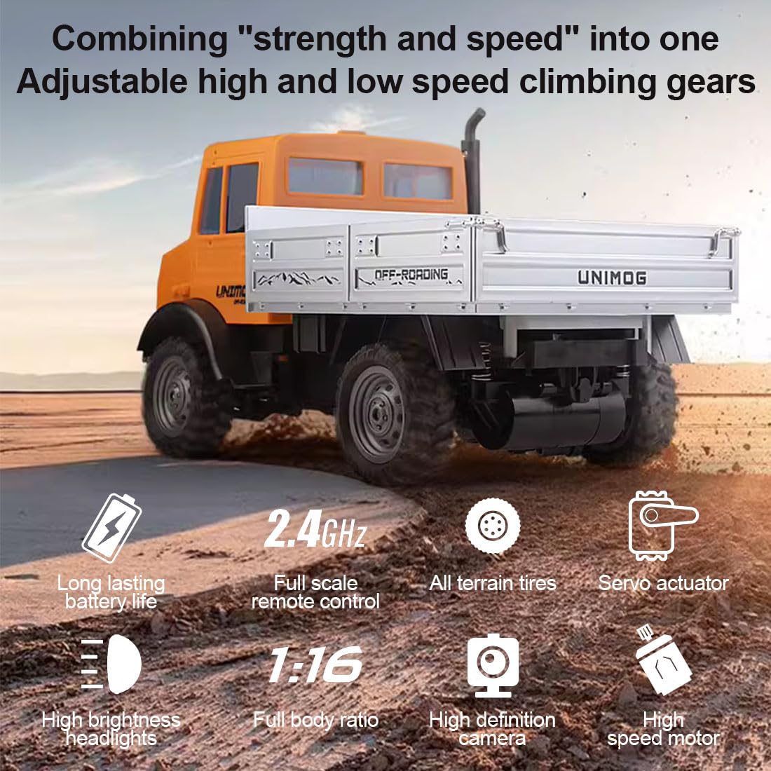 KAROYD RC Brushed Off-Road Unimog Truck, 1/16 Full-Scale Electric KAROYD RC Brushed Off-Road Unimog Truck, 1/16 Full-Scale Electric