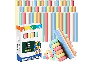 48 Pieces Chalk & Chalkboard Set: Washable Chalk Sticks for Crafting, Drawing & School Activities