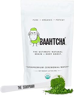 Baahtcha - USDA Organic Matcha Green Tea Powder - Premium Ceremonial Grade - Value Size Lowest Price - Natural Caffeine Energy Drink Mix, Antioxidant - 70g