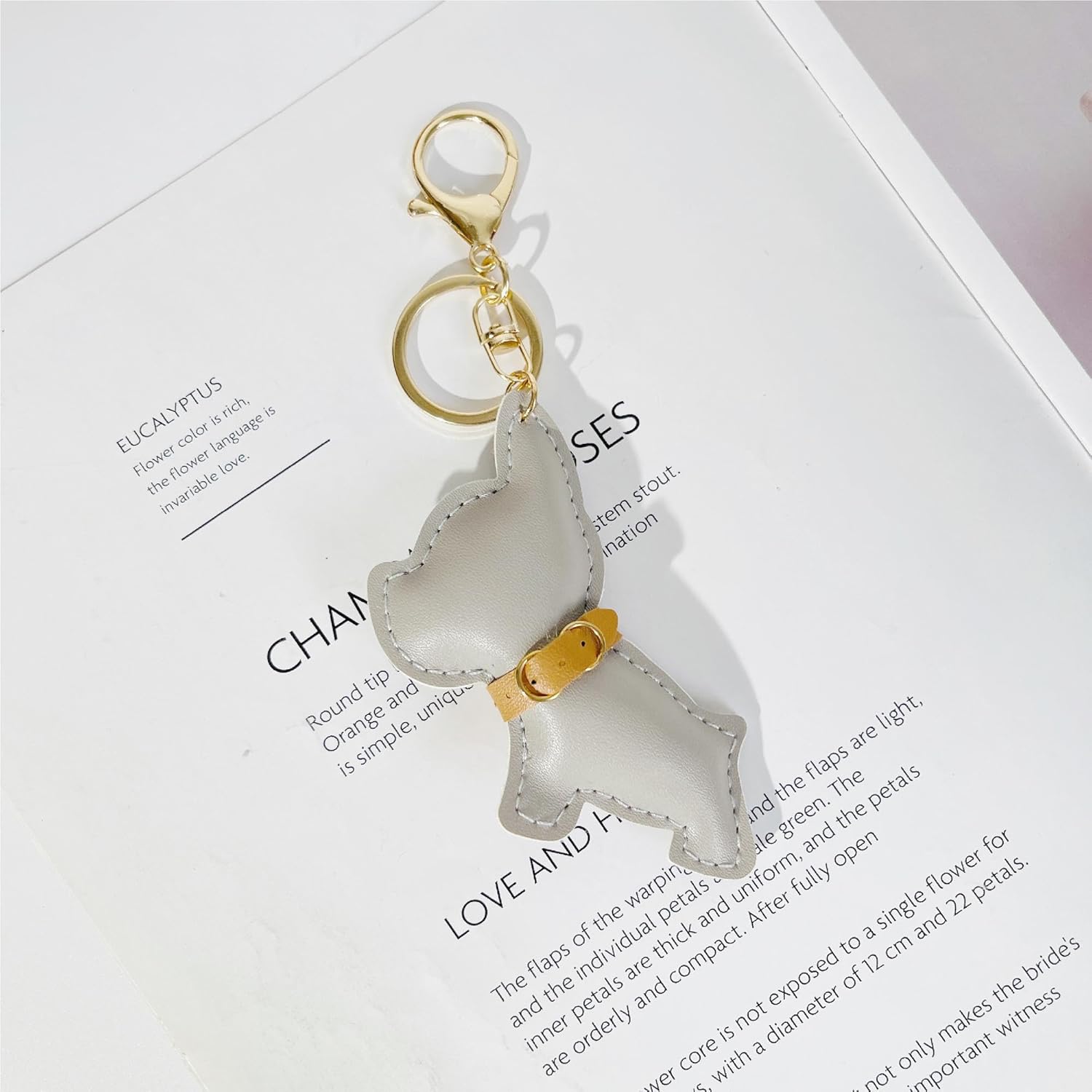 QTMY Leather Dog Keychain Keyring for Women,Purse Charms for Handbags,248 - Image 3