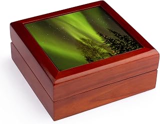 3dRose USA, Alaska, Central Alaska, Aurora, Northern Lights, Jewelry Box jb-229437-1