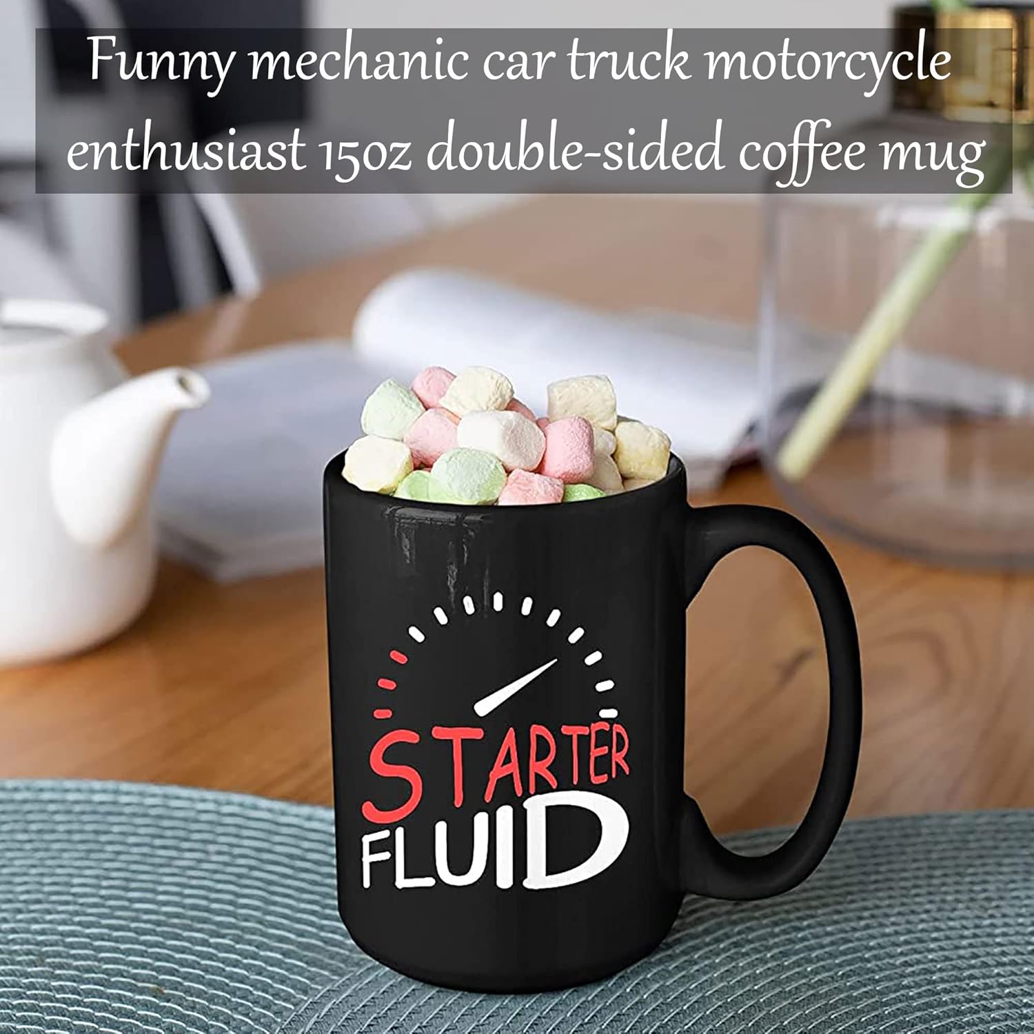Starter Fluid Mug Brother Enthusiast Car Funny Gifts - Enthusiast Gift for Dad Papa Uncle, Mechanic Novelty Gifts for Fathers Day Birthday Anniversary Christmas - Mechanic Mugs For Men Black Mug 15oz - Image 6