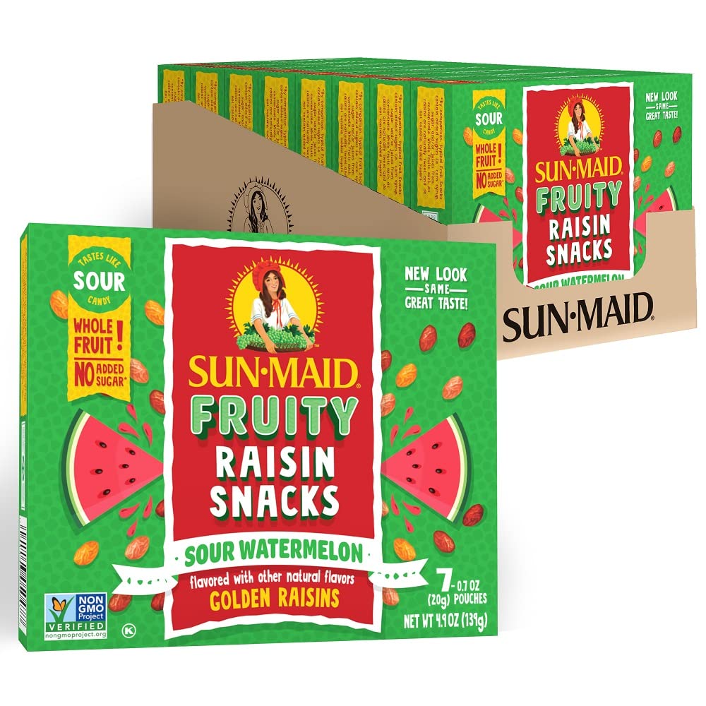 Sun-Maid® Fruity Raisin Snacks Sour Watermelon 7-Count Box/.7oz Pouches