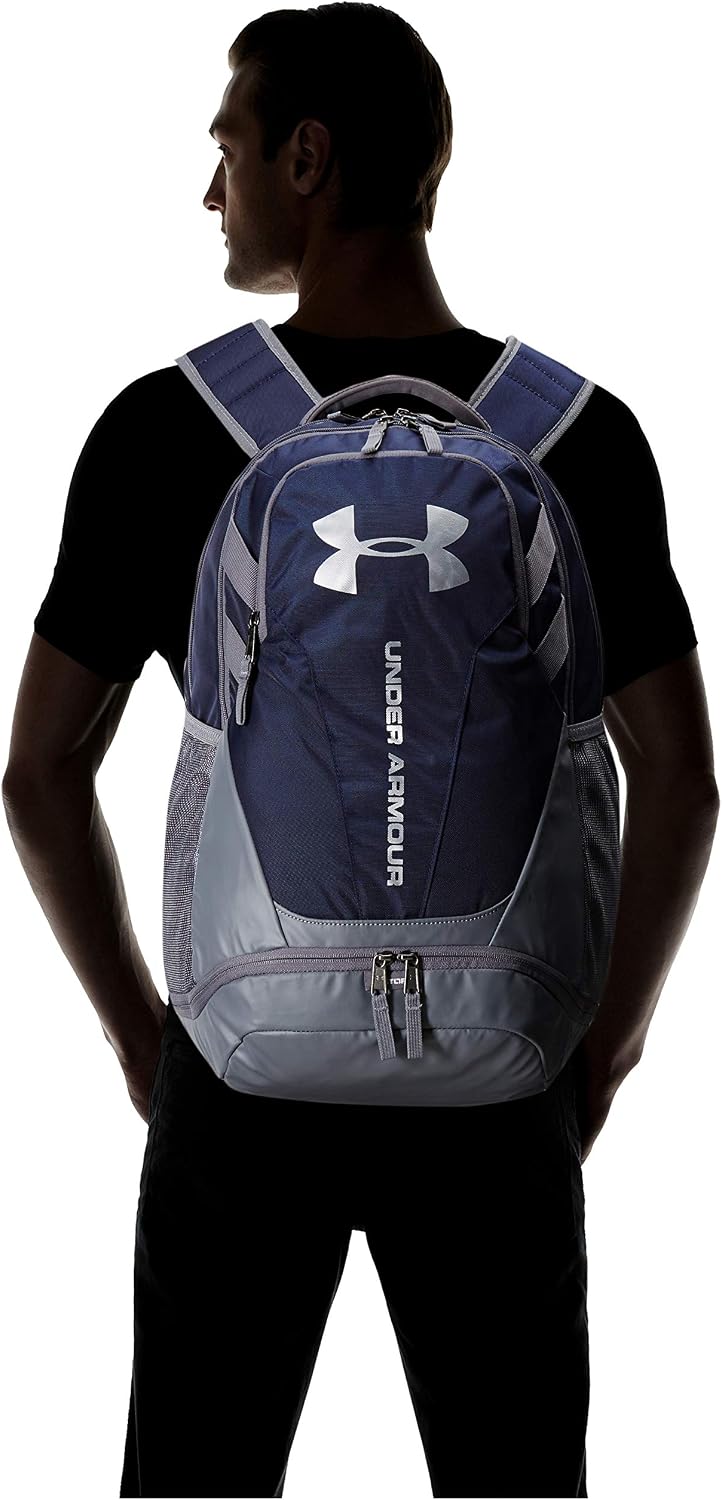 Under Armour Hustle 3.0 Backpack, Midnight Navy (410)/Silver, One Size Fits All