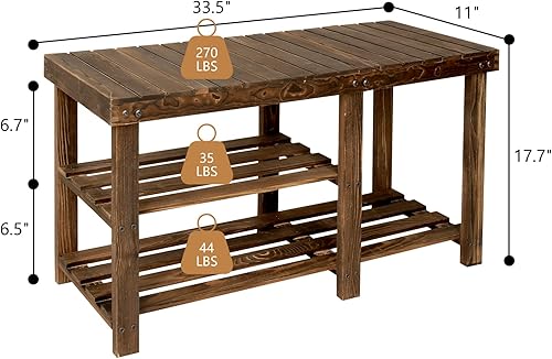 Miniatura 10 de Zapatero resistente de 3 niveles, organizador de zapatos de almacenamiento, soporta hasta 350 libras para organizador de entrada, dormitorio, sala