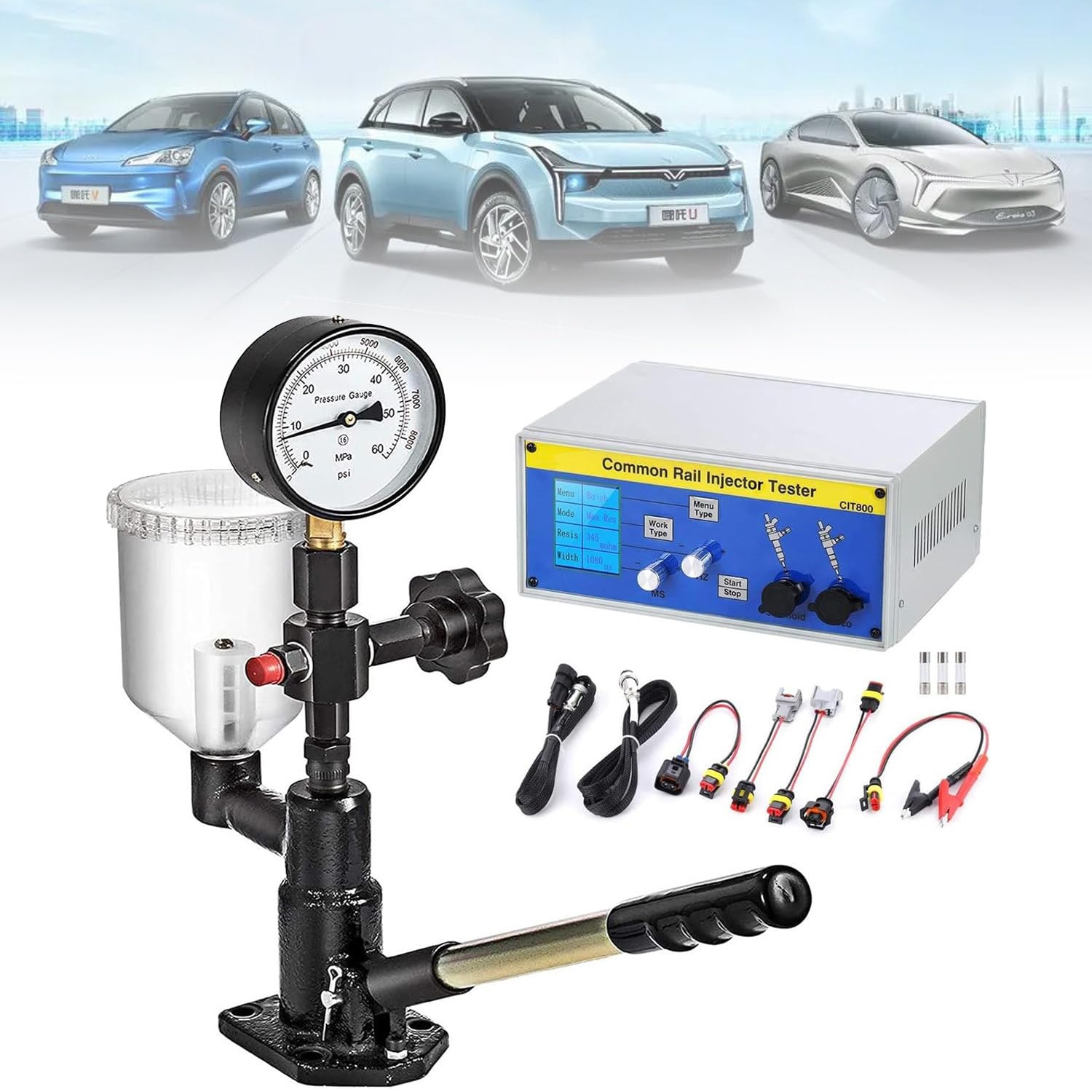 Testeur d'injecteur Diesel Multifonction CR-C, Outil de réparation d'injecteur de Carburant d'entraînement d'injecteur à Rampe Commune Diesel d'injecteur S60H