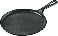 Lodge 8 Inch Pre-Seasoned Cast Iron Round Griddle - Pancakes, Tortillas, Eggs | Induction, Oven, Grill Safe, USA Made, PFAS-Free