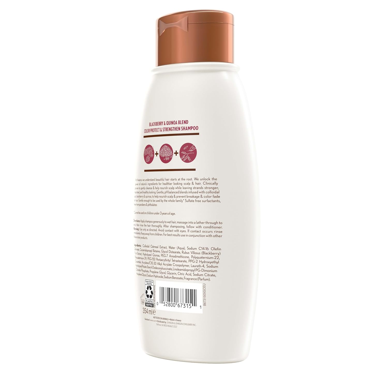 OGX Aveeno Color Protect Strengthen+ Blackberry Quinoa Shampoo, Fresh, 12 Fl Oz - Image 8
