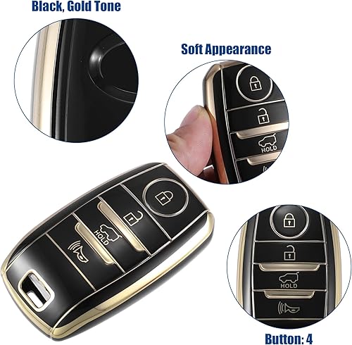 Miniatura 3 de ACROPIX Funda de TPU para llavero remoto de coche, 4 botones, protector completo para Kia Forte para Kia Forte Koup - Paquete de 1 negro
