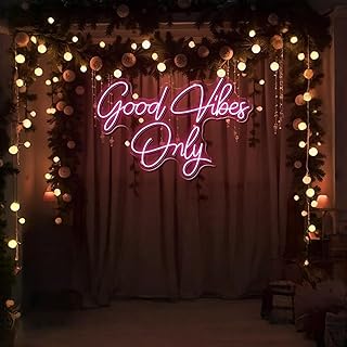 Custom LED Neon Sign, Good Vibes Only, Home Decor, Bar Signs Wedding Party USB Powered LED Decorative Lamp Unique Gifts Wall Decoration