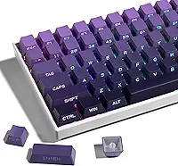 XVX Teclas de impressão lateral, teclas PBT Shine Through Double Shot, teclas personalizadas 60 65 75 100 por cento, conjunto de 136 teclas roxo gradiente, perfil do equipamento original, estilo