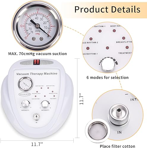 Vista 3 de Yofuly Máquina de terapia al vacío, máquina multifuncional de ventosas de terapia al vacío, máquina de ventosas al vacío con 30 tazas de vacío y 3