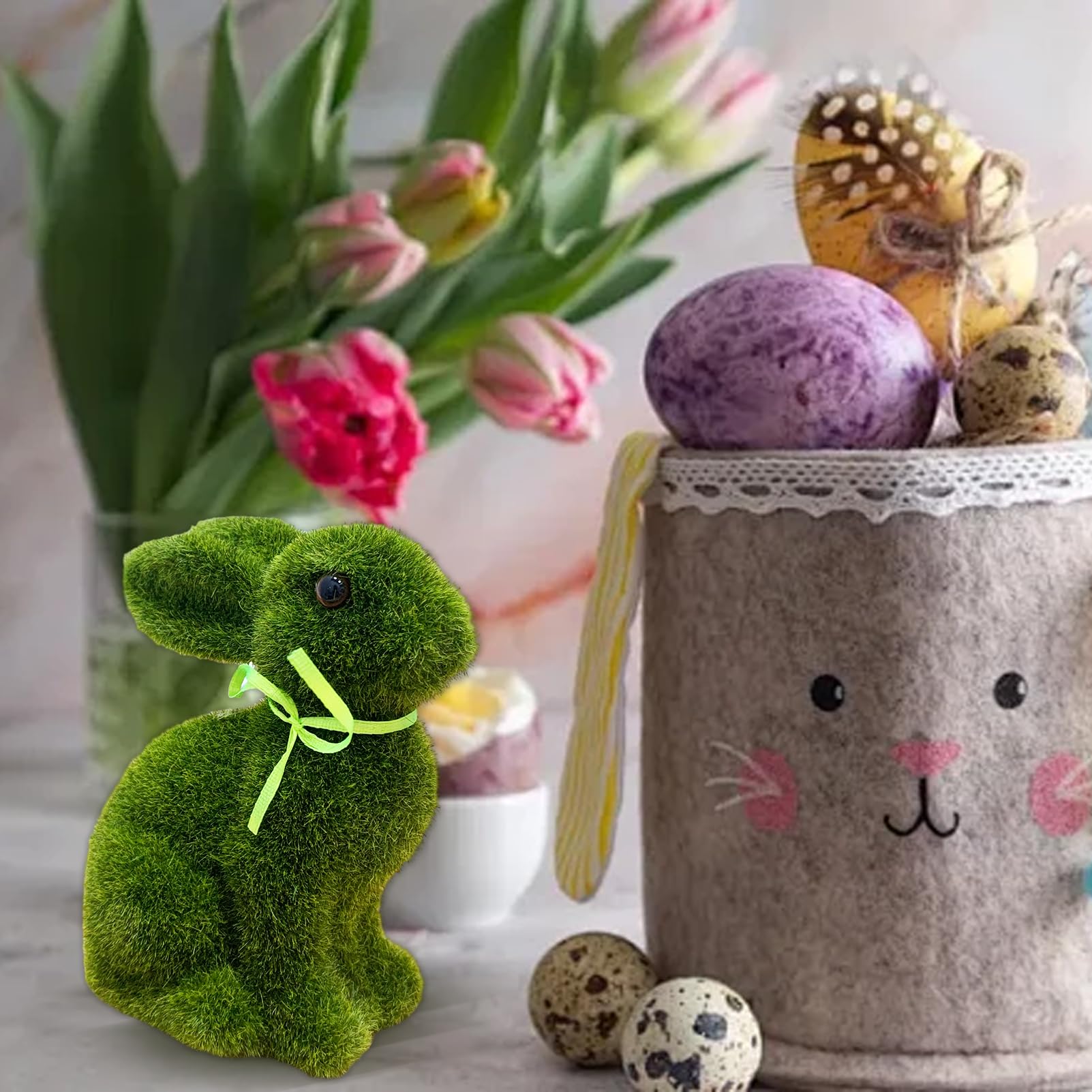 Gehäkelte Kaninchen-Topfpflanze Als Osterdekoration – Handgemacht, Ca. 14 Cm Hoch – Für Tisch, Regal & Fensterbank
