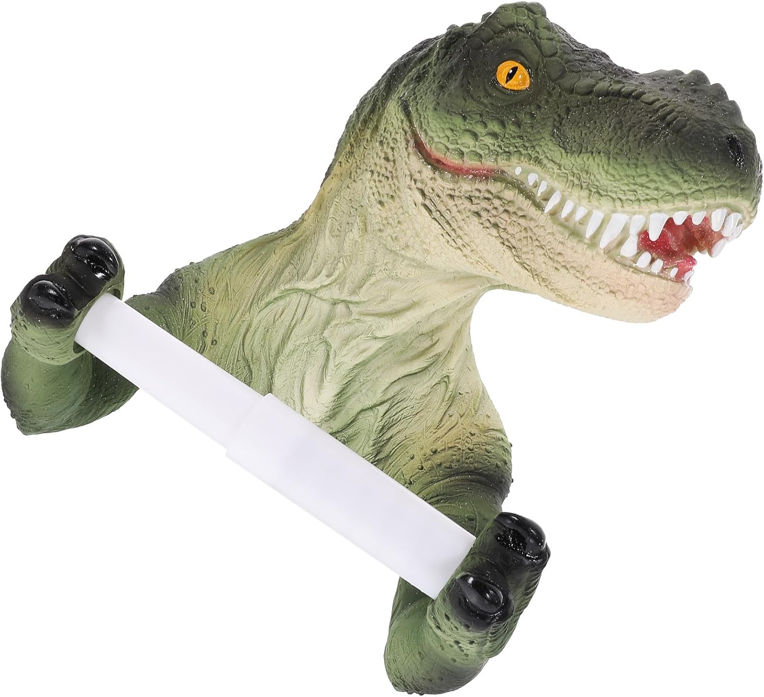 BESPORTBLE Dinosaur Toilet Paper Holder Wall Mounted Adhesive Toilet Tissue Rack 3D Tyrannosaurus Design Bathroom Paper Towel Roll Storage for Bathroom Decor