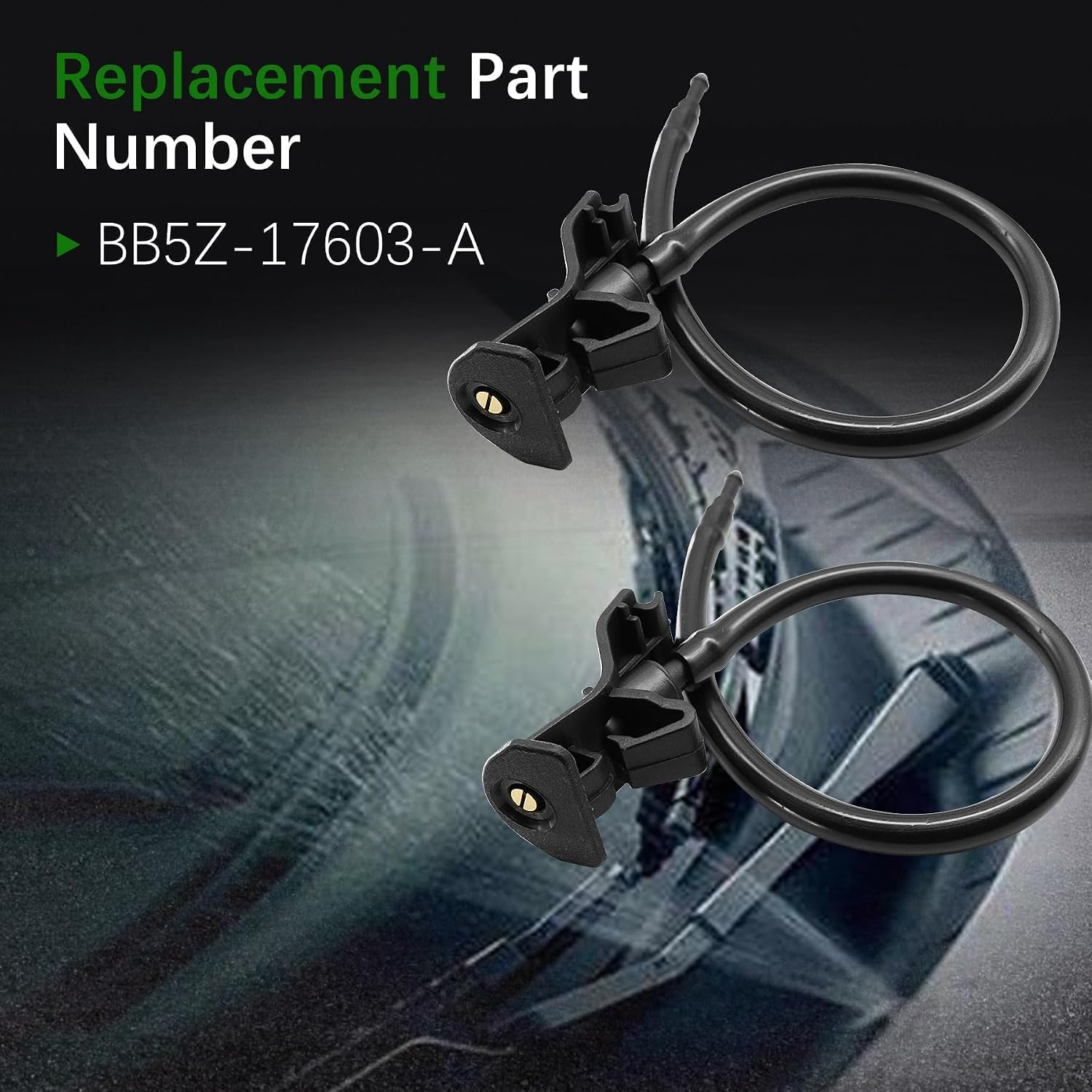 2Pcs Front Windshield Washer Nozzles Spray Jet BB5Z17603A AR3Z17603A