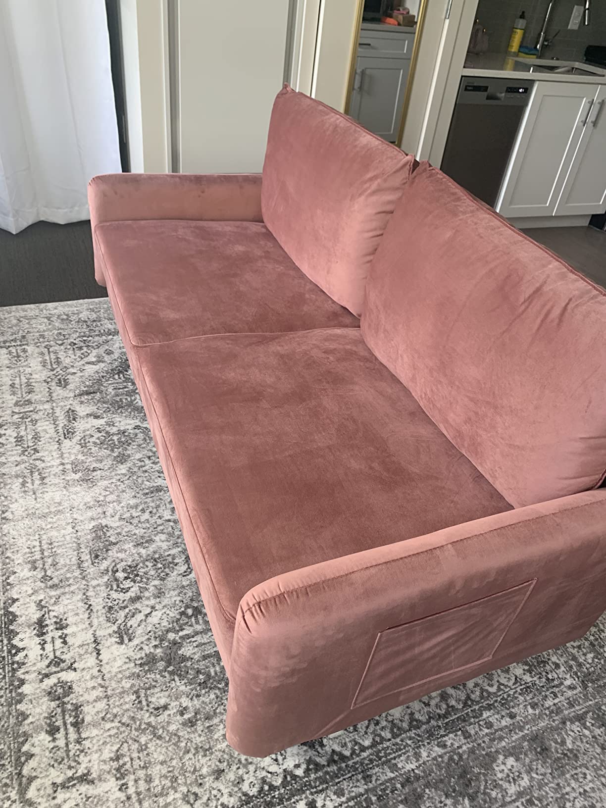 40/mo Finance Dreamsir 70'' Mid Century Modern Sofa, Velvet Loveseat