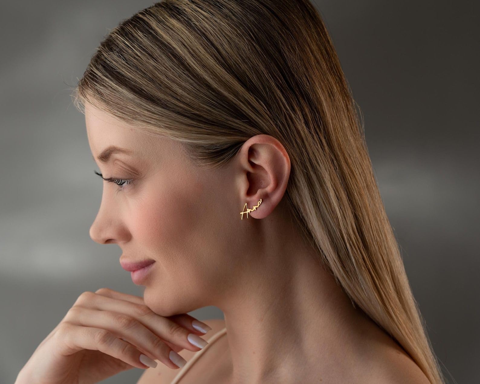 Plata de ley 925 nombre Pendientes joyería manuscrita personalizada delicado para letra