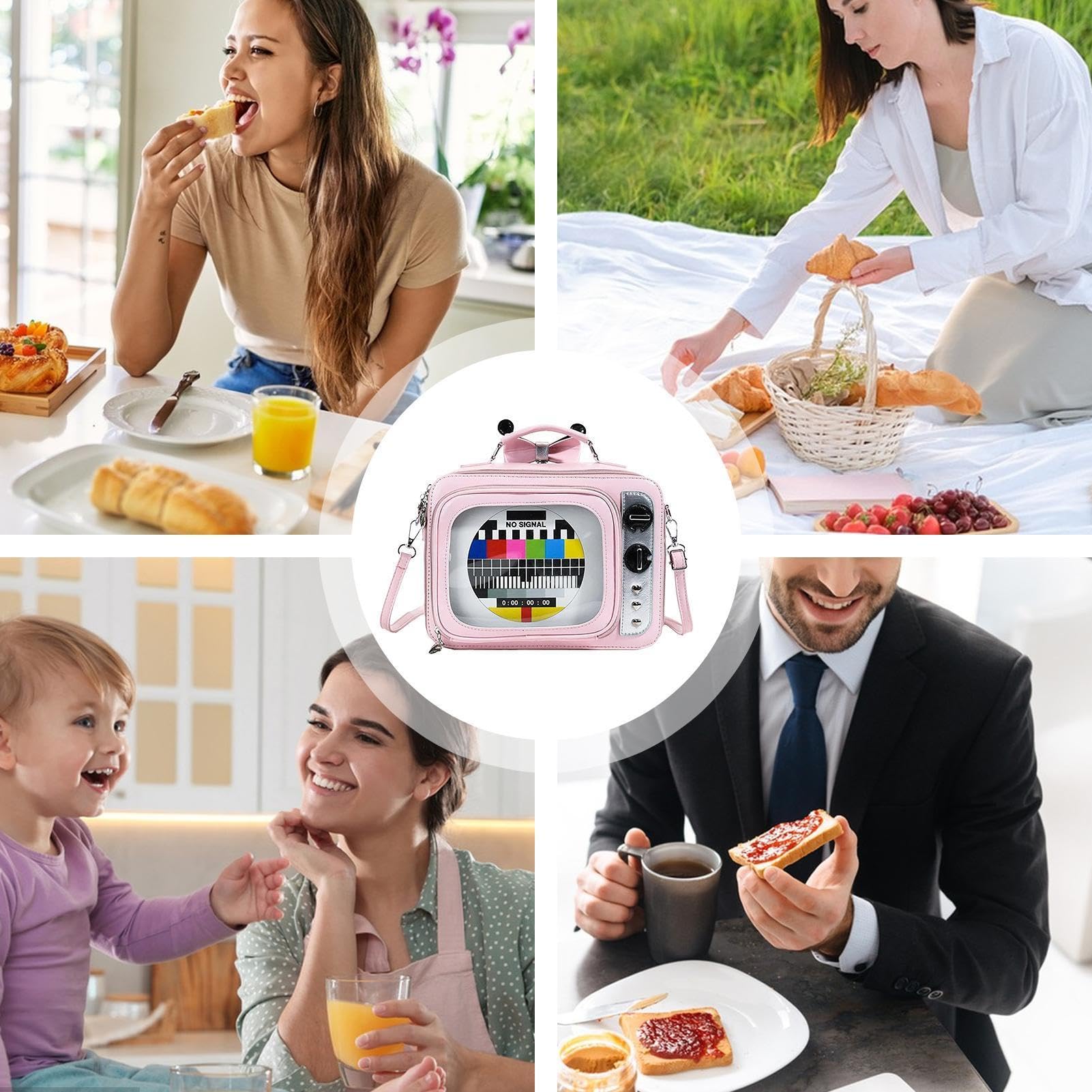 Generico Borsa a tracolla Borsa Satchel Elegante Portatile | Borsa a tracolla a forma di televisione per ragazze, ideale per uso quotidiano, casa, scuola, viaggi, pendolarismo, attività