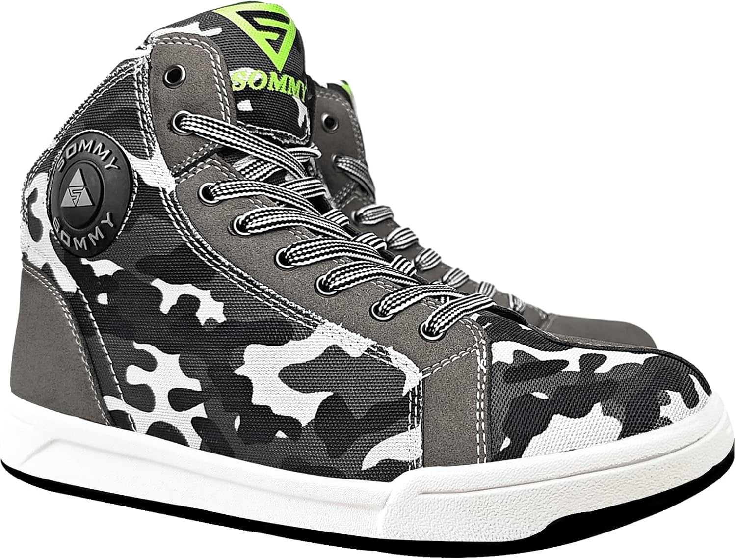 Motorcycle Shoes Men, Street Riding Sneakers, with (Mesh Lining/Side Zipper/Extra Gear Shifter Pad/Ankle Protection)