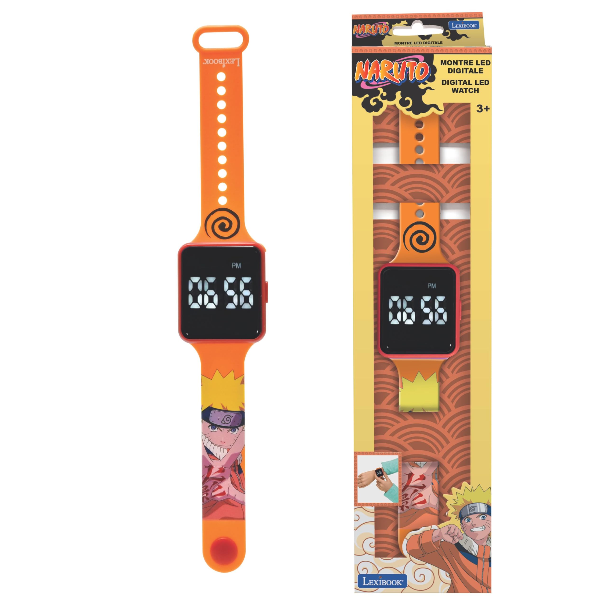 LEXIBOOK, Naruto, Digital Watch, 12-Hour or 24-Hour time Display, Orange, DMW060NA