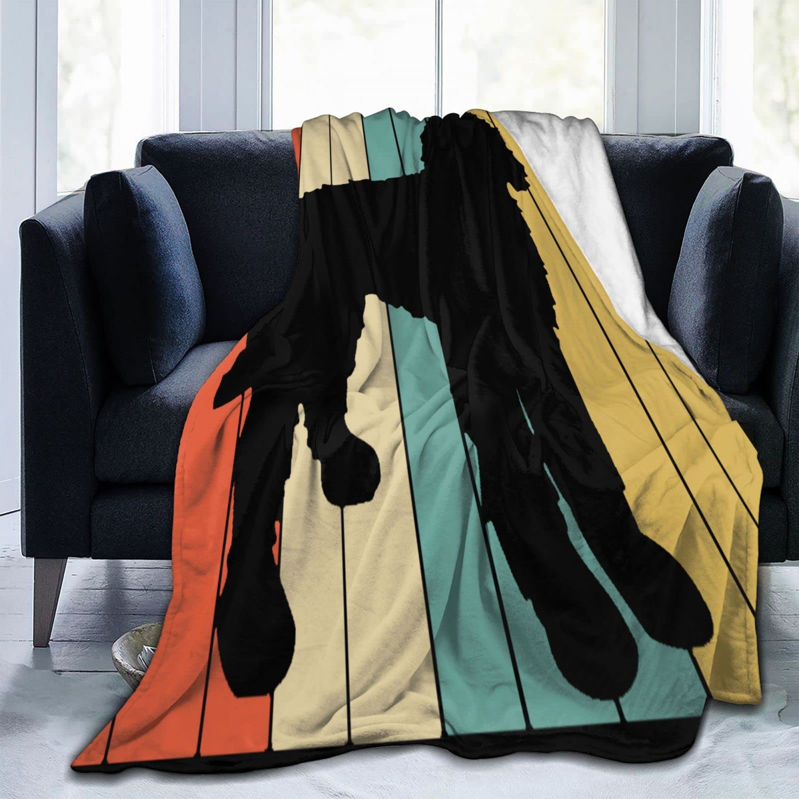 YUNTONGVintage 1970s Labradoodle Dog Adult Kids Fleece Blanket Throw Blanket for Bedding Living Room Decor Sofa Blanket 80"X60"