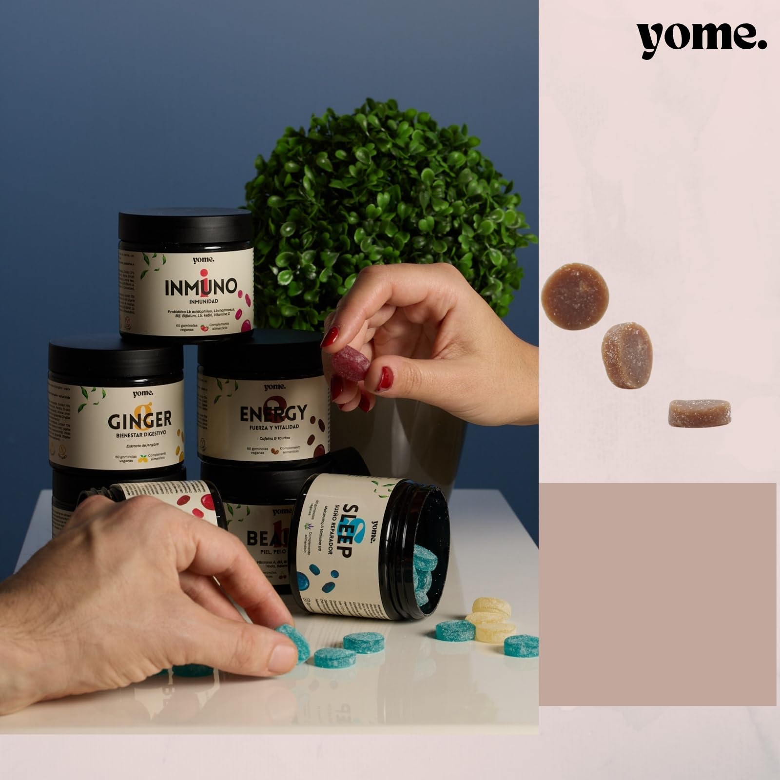 Gominolas de Cafeina y Taurina, Energia – 60 Gominolas Veganas – Mejora la Concentración, Favorece el Rendimiento Físico y Mental – Sabor natural Cafe - Sin Azucar