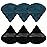 Pimoys 6 Pieces Powder Puff Face Triangle Makeup Puff for Loose Powder Setting Powder Soft Foundation Sponge Makeup Blender Sponge Beauty Makeup Tool, Black and Peacock Blue