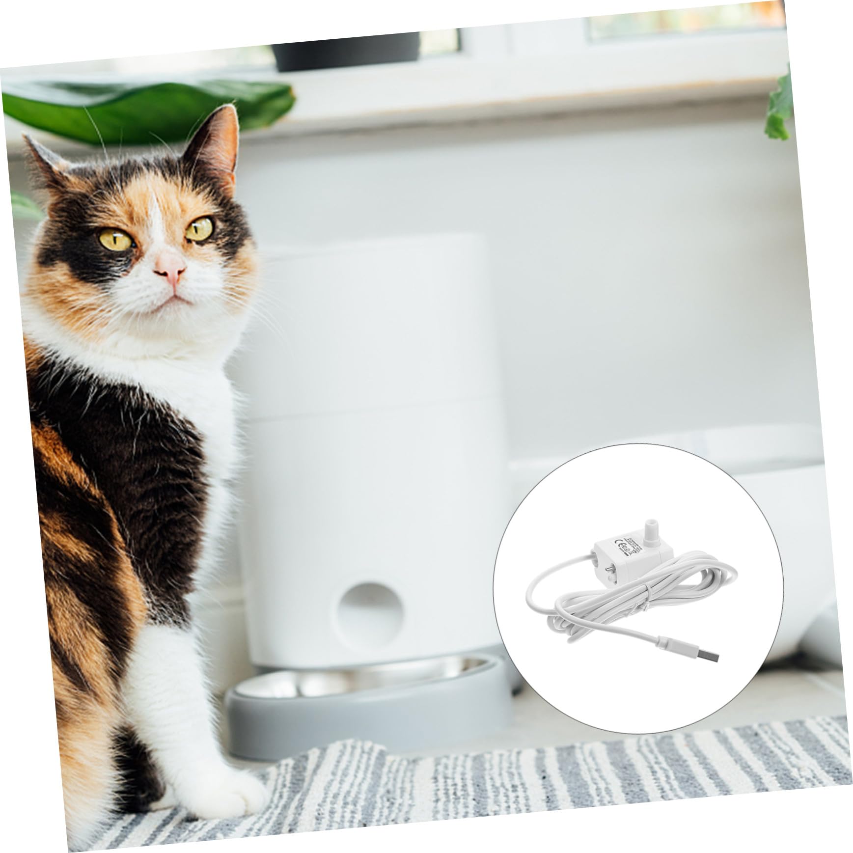 Bomba de Agua para Fuente de Gatos Ajustable con Luz LED Silenciosa y Resistente Repuesto para Dispensadores Pequeños Hogares y Tiendas de Mascotas