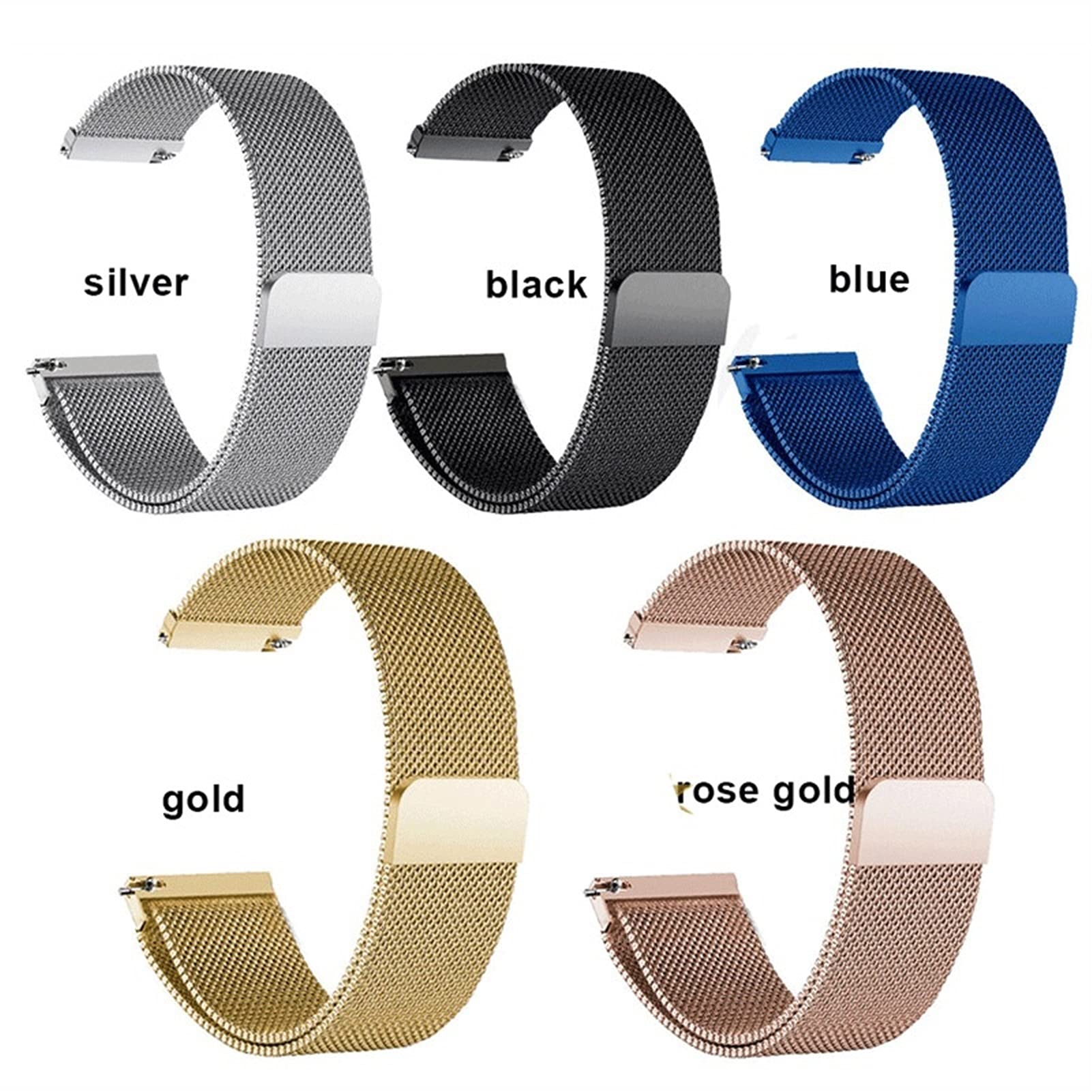 QHQQXN Correa de Reloj MANDE Malla Correa de Acero Inoxidable 12 14 15 16 18 20 22 mm Correa de Repuesto Metal /23 mm/Oro
