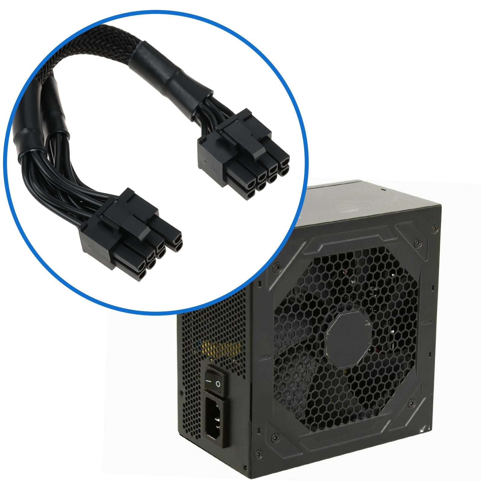 Câble D'alimentation Modulaire GPU 8 Broches Vers Double 6+2 Broches - Compatible Gigabyte GP-P850GM - 64 Cm, Fil 18 AWG - 3